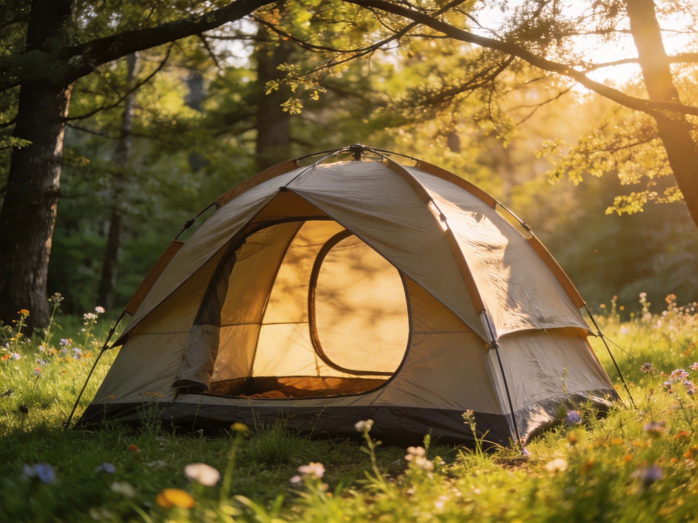 Coleman Sundome 4-Person Camping Tent in forest setting