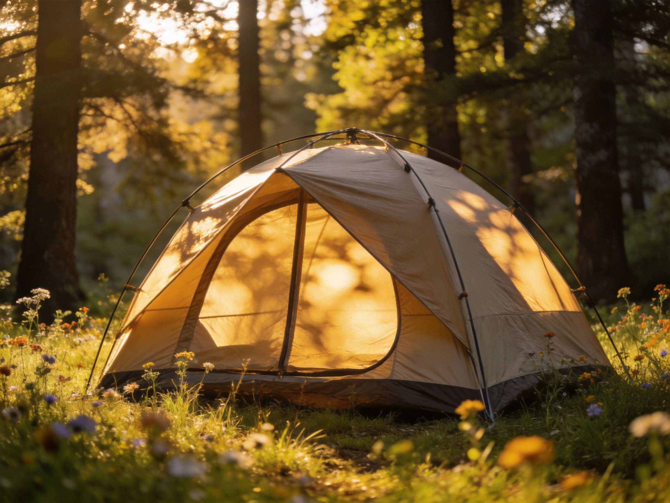 Kelty Wireless 4-Person Tent at sunset campsite