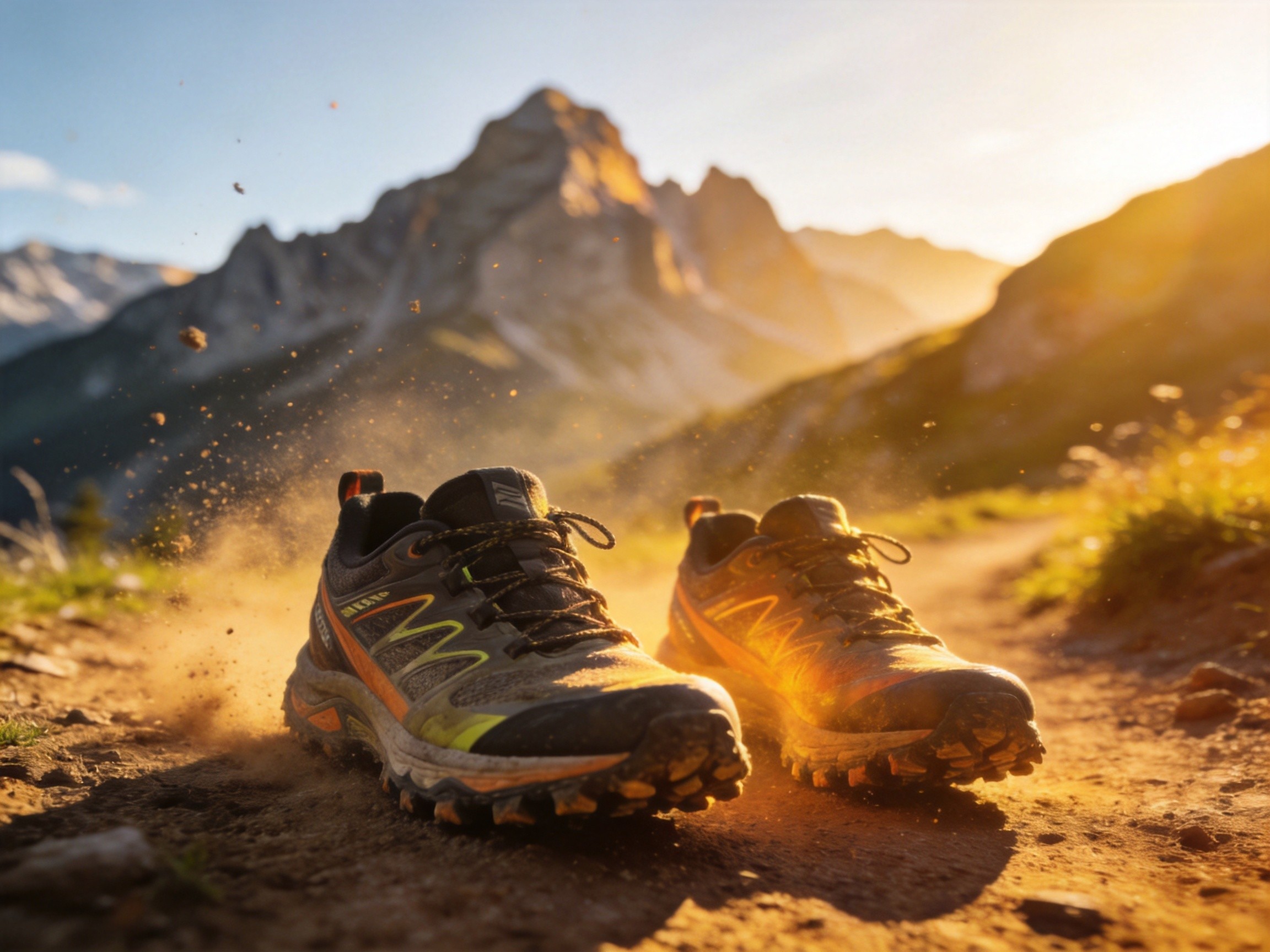 Trail runner navigating through forest singletrack